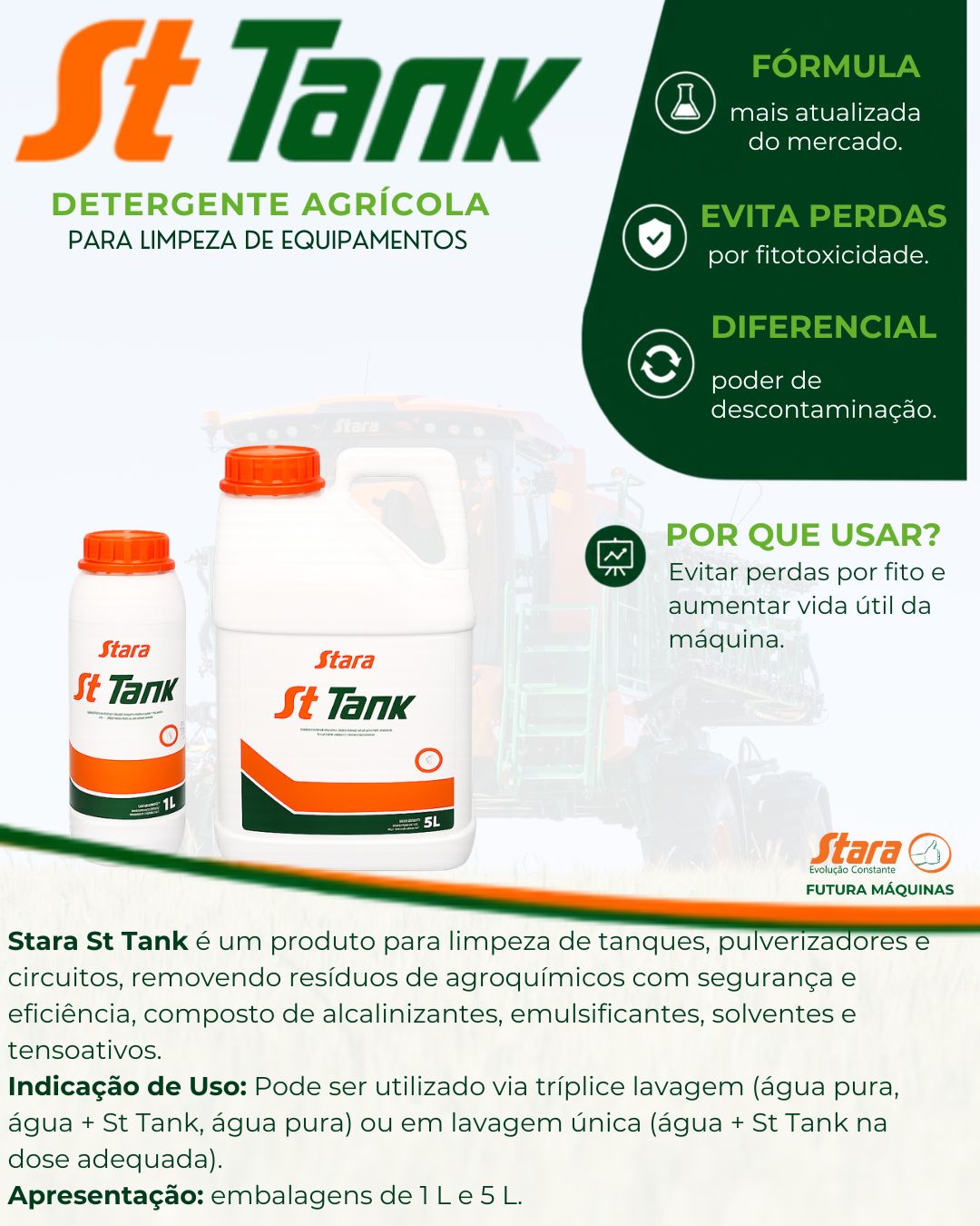 St Tank: limpeza eficiente para o circuito de pulverização e mais segurança na aplicação