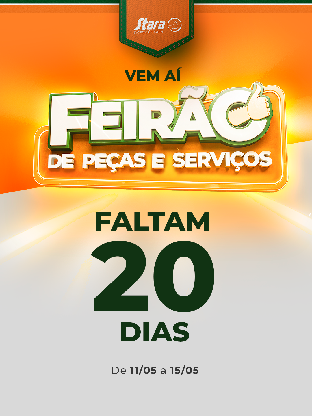 FALTAM 20 DIAS: FEIRÃO DE PEÇAS E SERVIÇOS ROTA AGRÍCOLA ACONTECE DE 11 A 15 DE MAIO