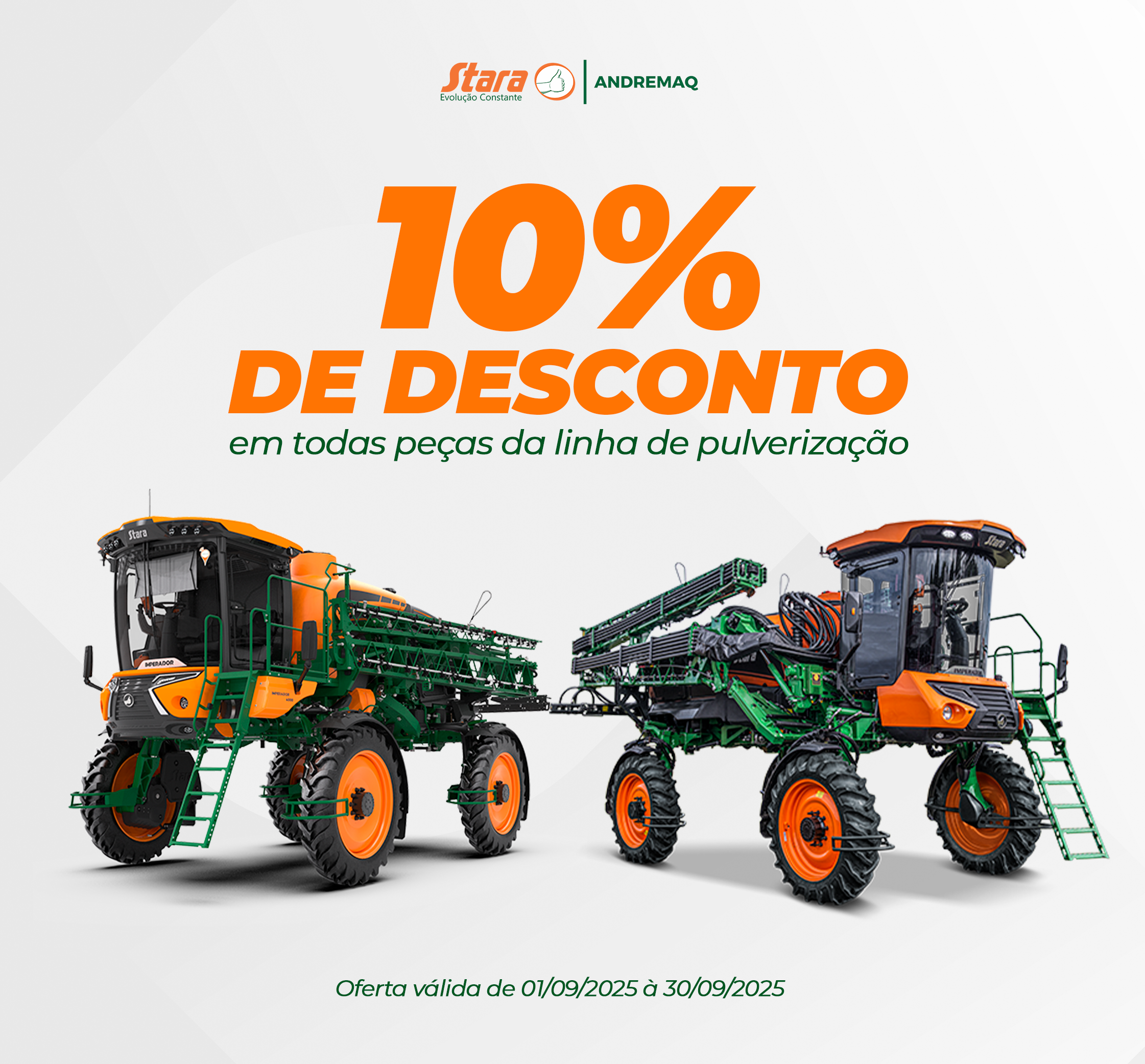 📢 Setembro com 10% de desconto em peças da linha de pulverização