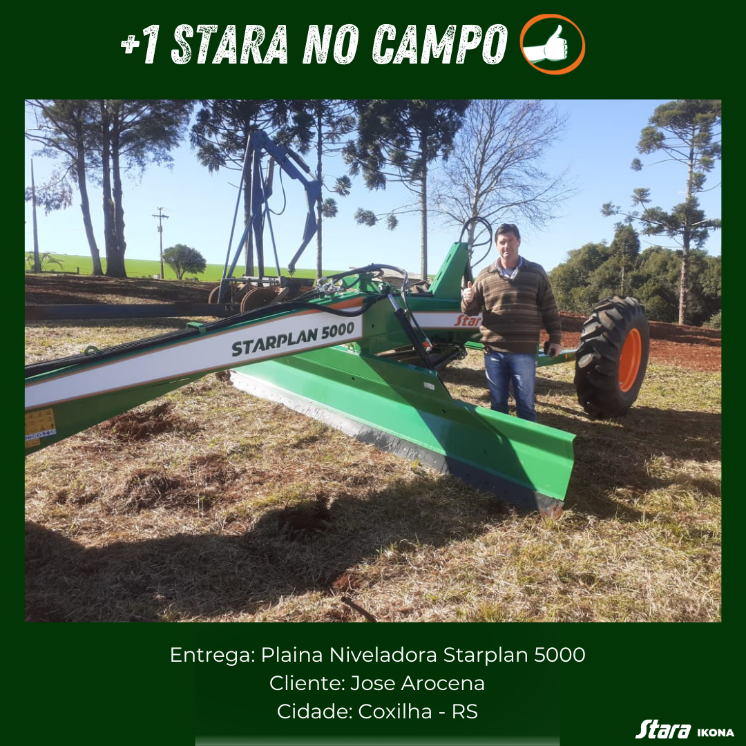 ENTREGA TECNICA PLAINA NIVELADORA STARPLAN 5000 EM COXILHA - RS