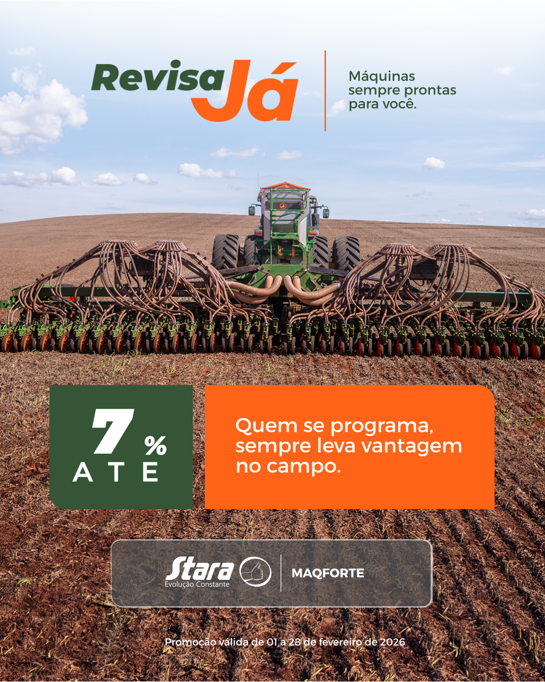 Revisão de semeadeiras Maqforte com até 7% de desconto