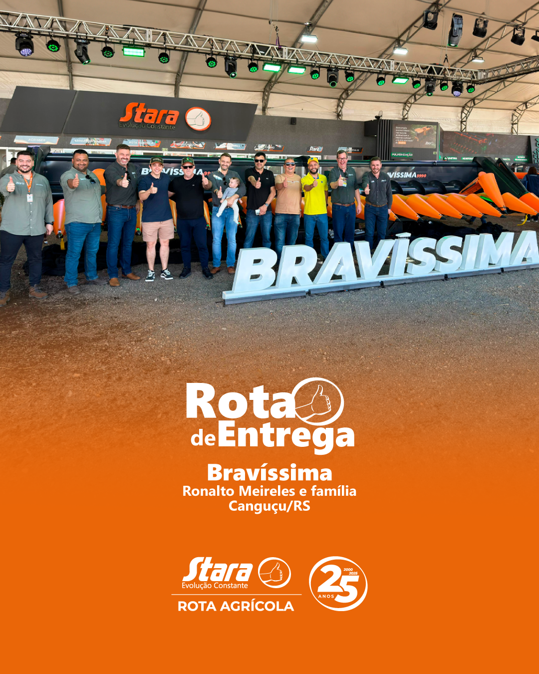A ROTA AGRÍCOLA TEVE O ORGULHO DE ESTAR ENTRE AS PRIMEIRAS CONCESSIONÁRIAS STARA A REALIZAR A VENDA DO GRANDE LANÇAMENTO DO ANO: A PLATAFORMA BRAVÍSSIMA, DIRETO DA EXPOINTER 2025