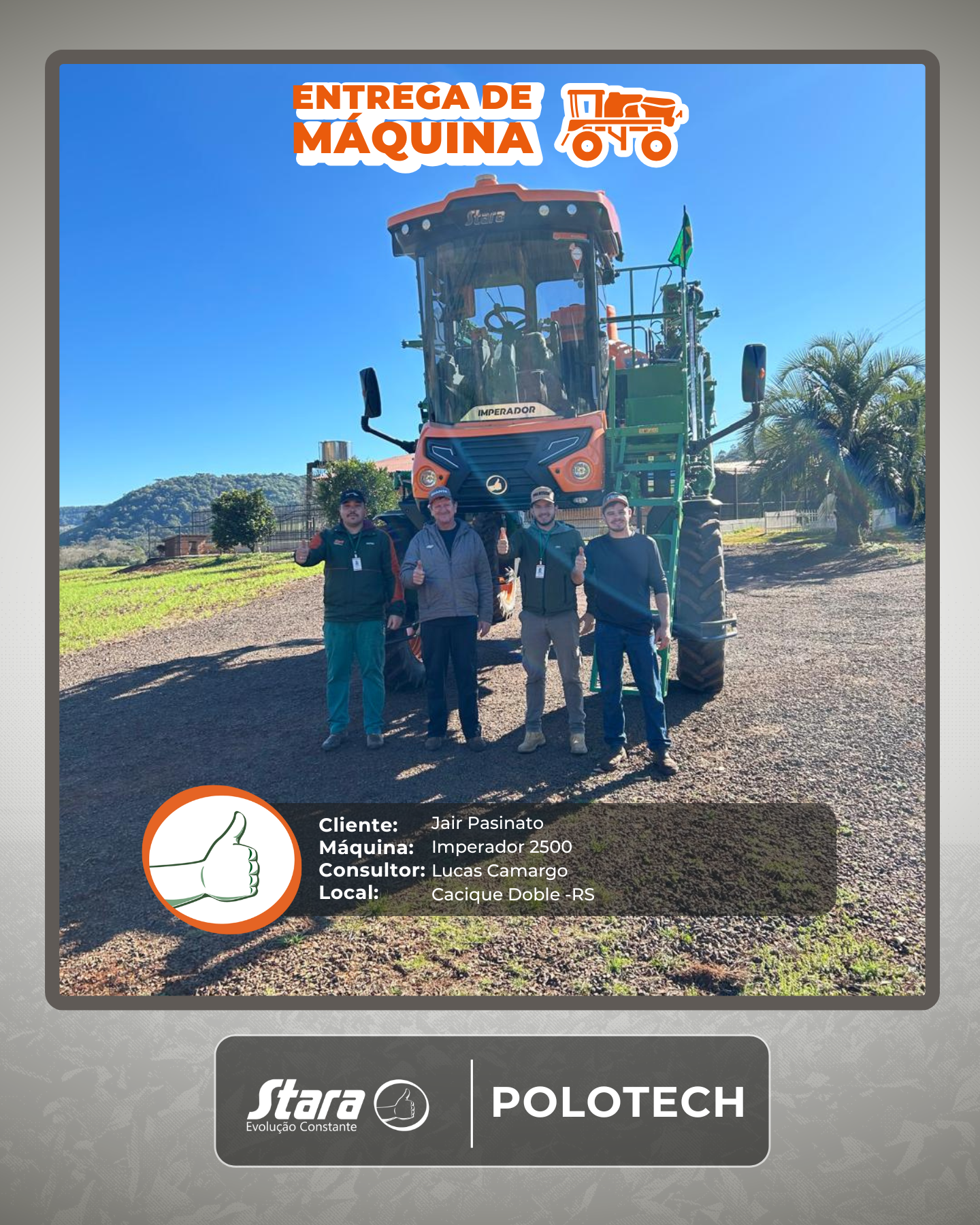 Entrega de máquina!