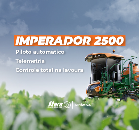 Imperador 2500: piloto automático, telemetria e controle total na lavoura