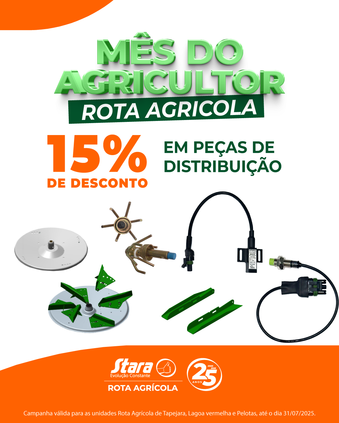 MÊS DO AGRICULTOR ROTA AGRÍCOLA: 15% DE DESCONTO EM PEÇAS DE DISTRIBUIÇÃO