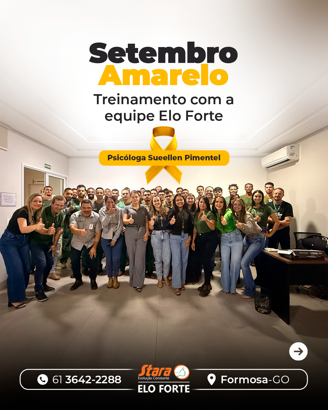 Setembro Amarelo - Treinamento com a equipe Elo Forte