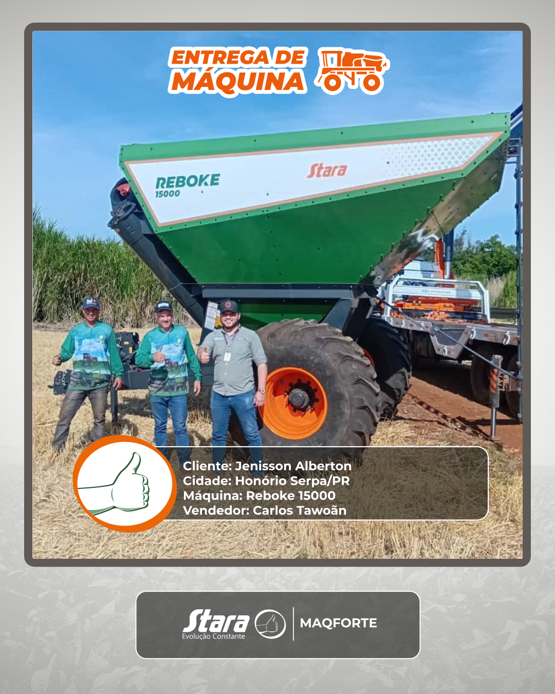 Reboke 15000 em campo! ✨