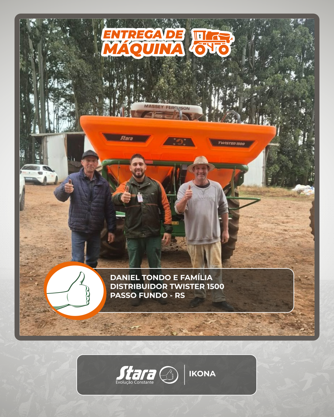ENTREGA DISTRIBUIDOR TWISTER 1500 - PASSO FUNDO - RS