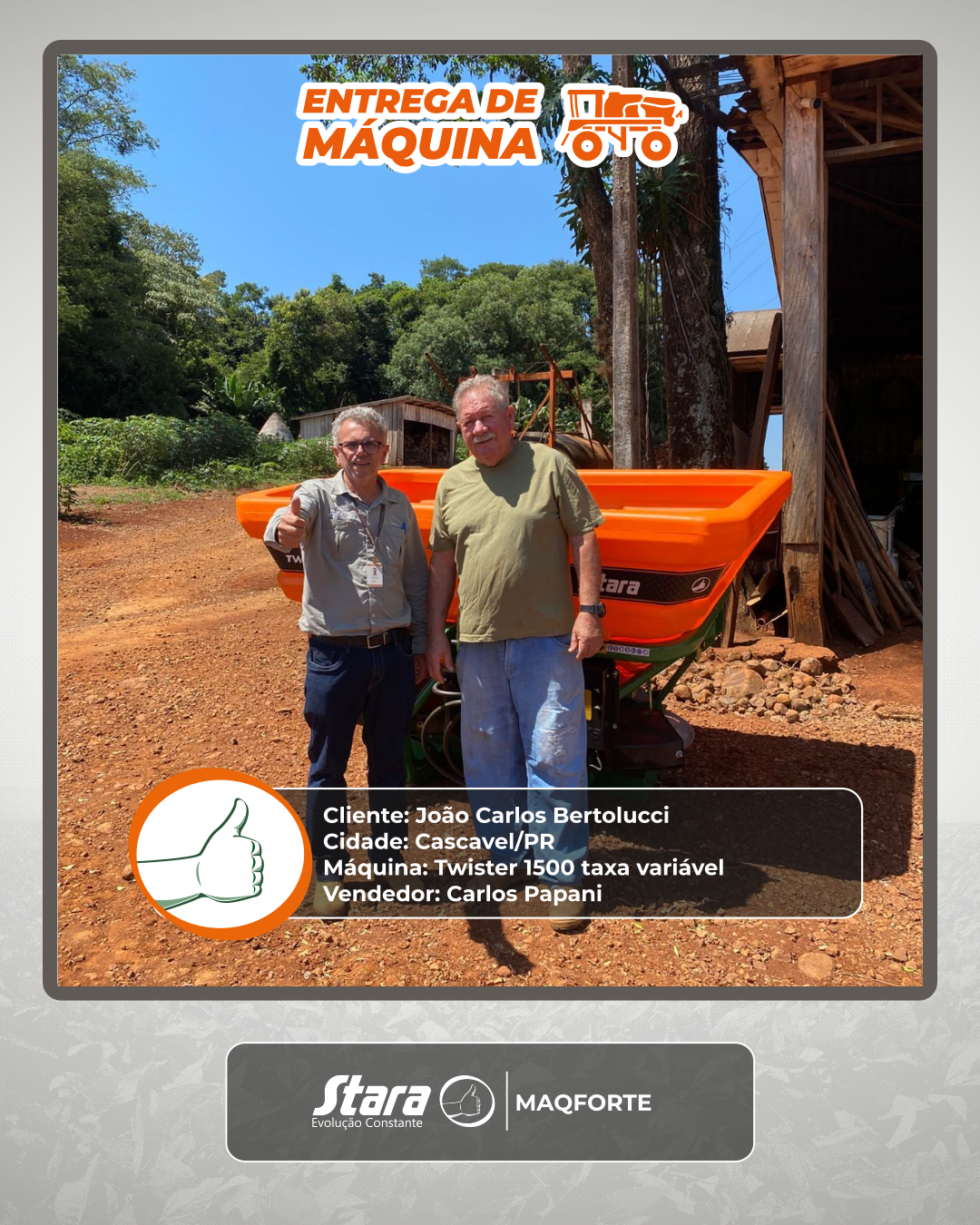 Entrega de Máquina – Twister 1500