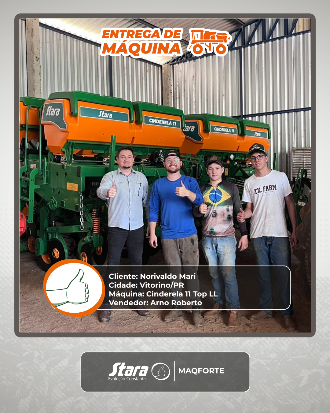 Entrega realizada em Vitorino/PR!
