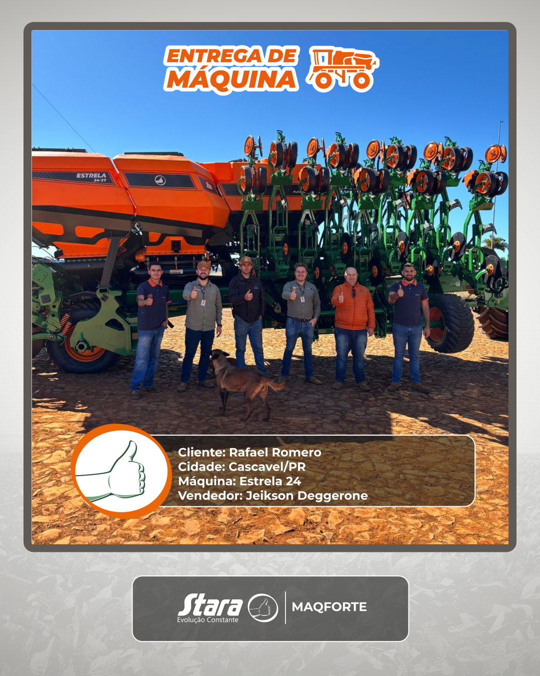✅ Entrega realizada em Cascavel/PR!