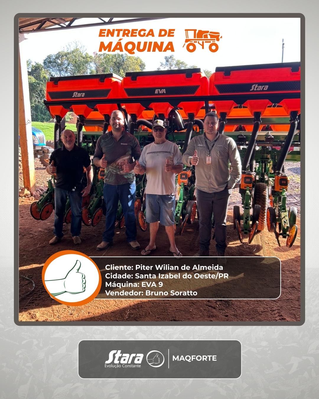 Mais uma EVA 9x45 pronta pra fazer história no campo! 🌱