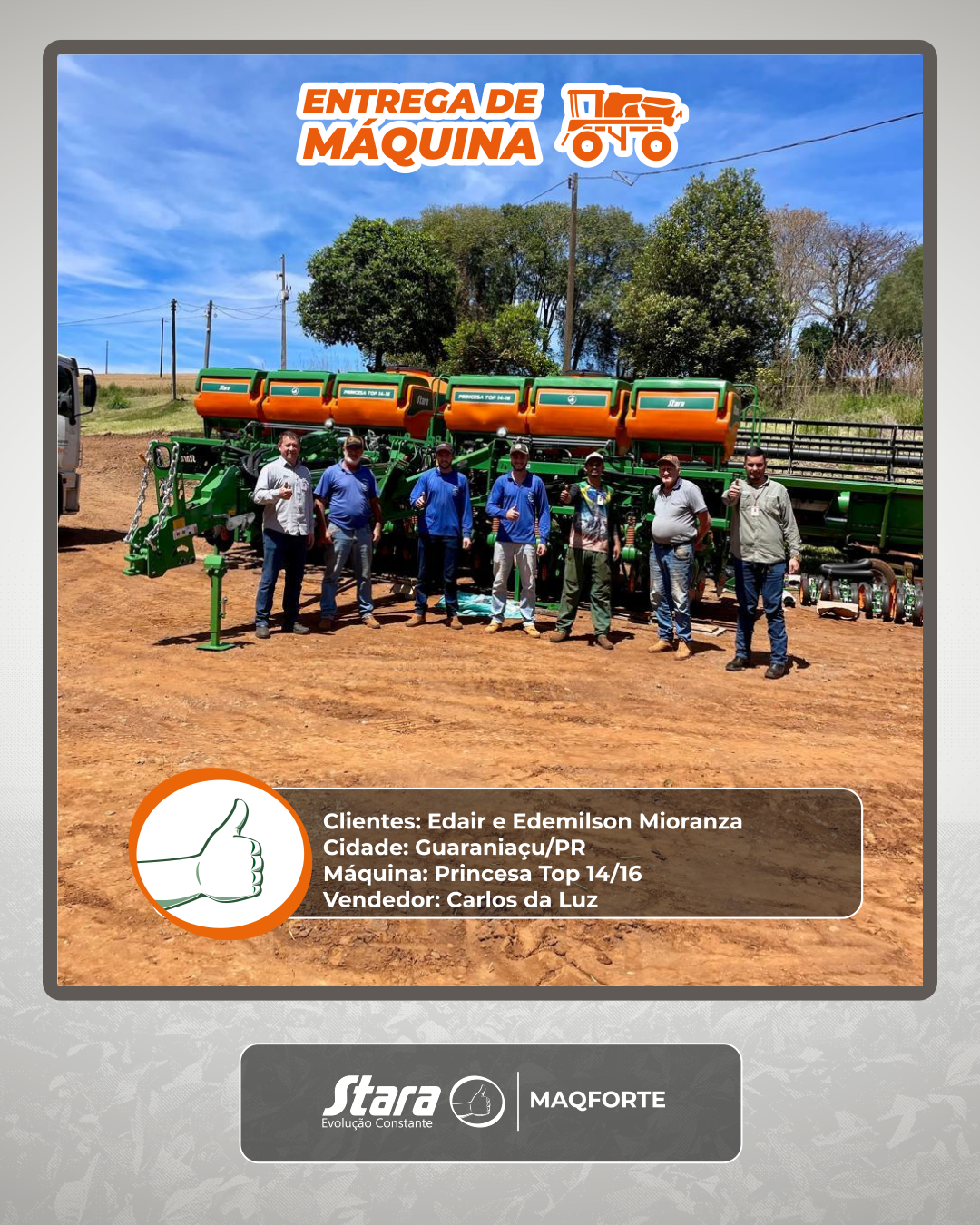 Entrega concluída em Guaraniaçu/PR! ✨