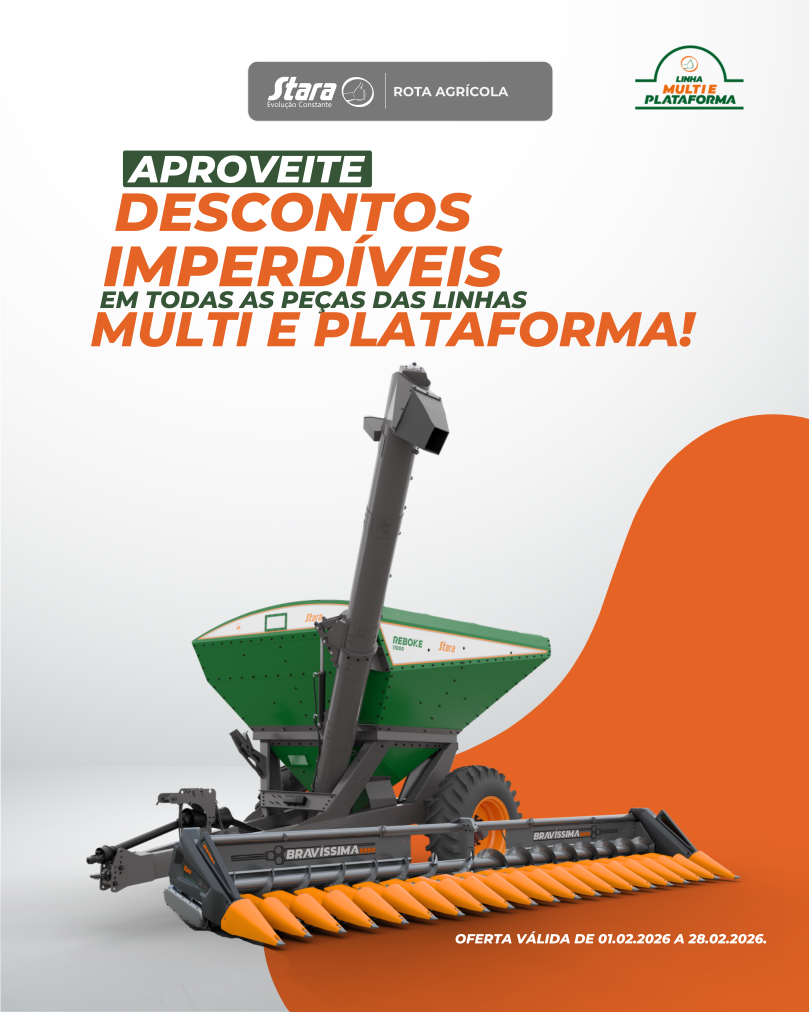 ROTA AGRÍCOLA ESTÁ COM DESCONTOS EM TODAS AS PEÇAS DA LINHA MULTI E PLATADORMA EM FEVEREIRO