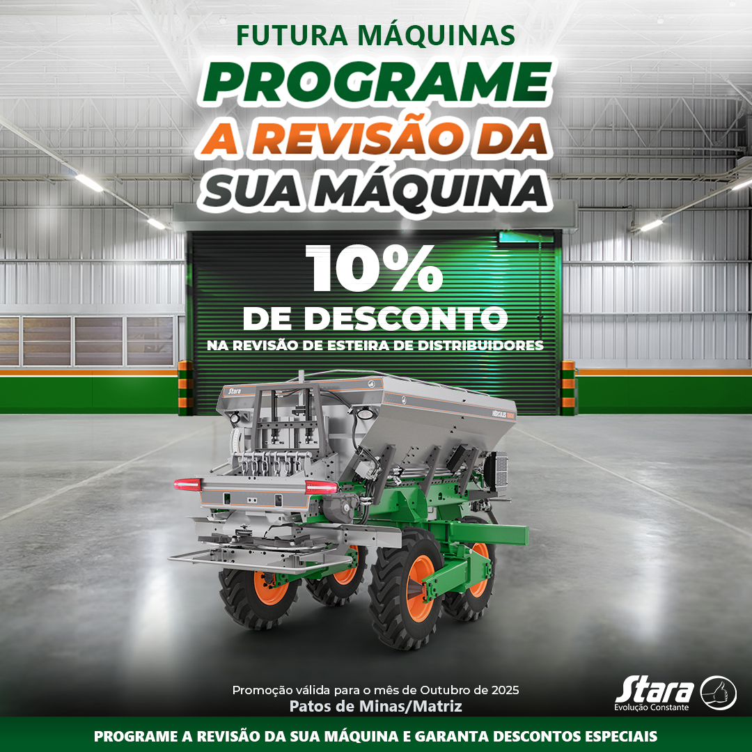 Revisão de Esteira de Distribuidor com 10% de Desconto – Futura Máquinas Patos de Minas