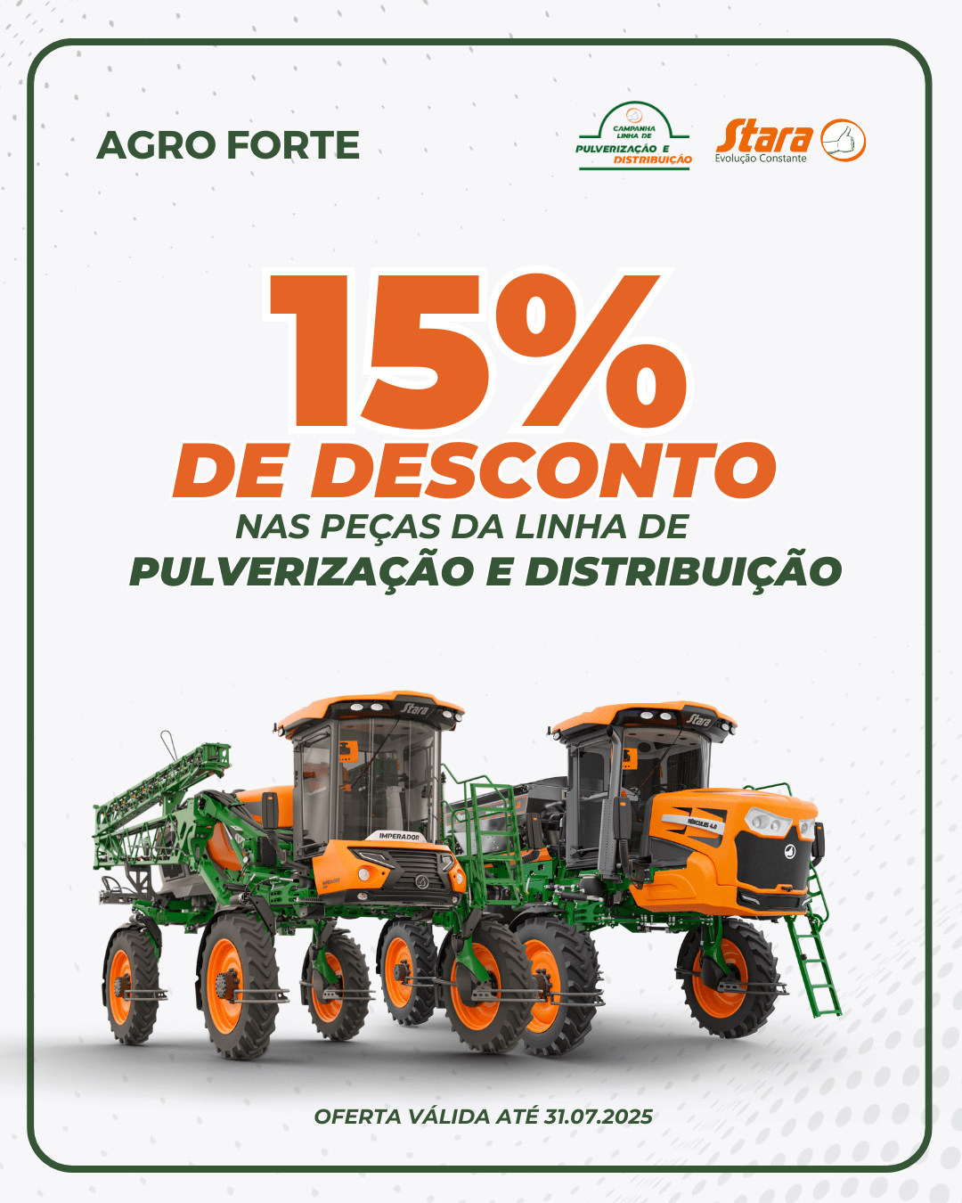 PROMOÇÃO DE PEÇAS NA LINHA DE PULVERIZAÇÃO E DISTRIBUIÇÃO