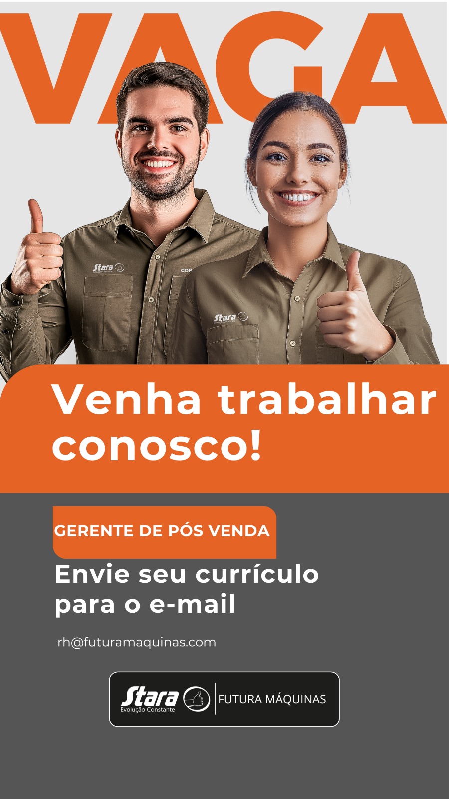 Vaga disponível para Patos de Minas/MG