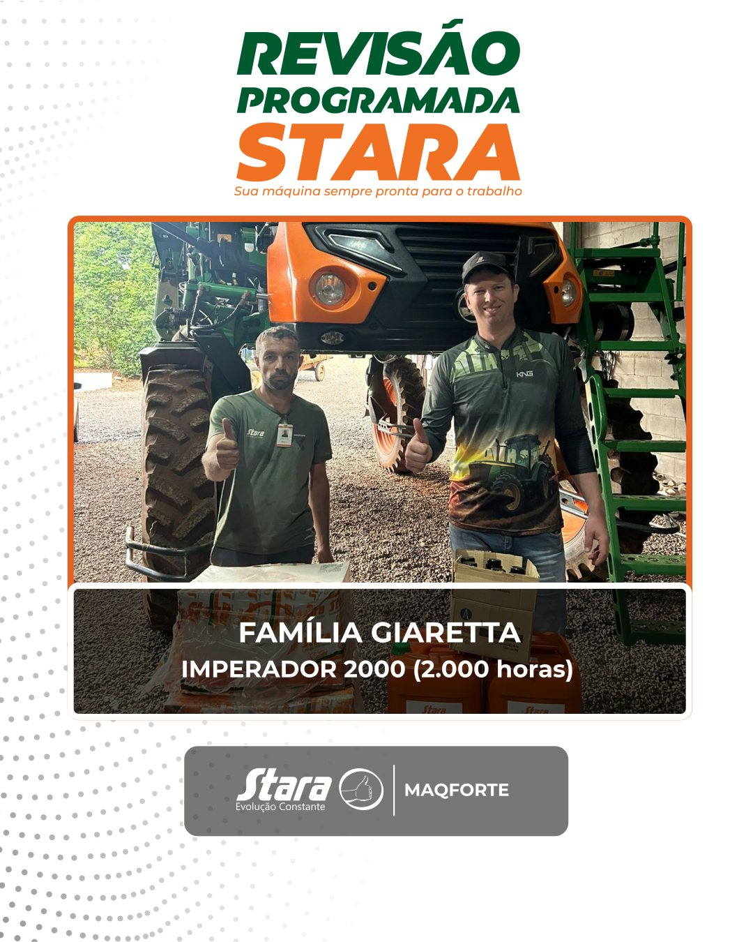 Revisão Programada Stara de 2.000 horas no Imperador 2000