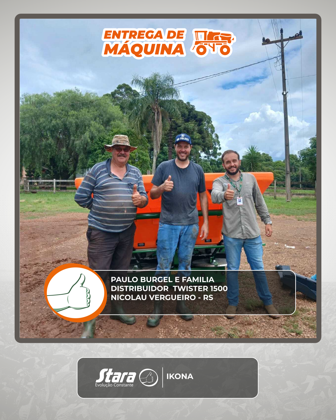 ENTREGA DE DISTRIBUIDOR TWISTER 1500 - NICOLAU VERGUEIRO - RS