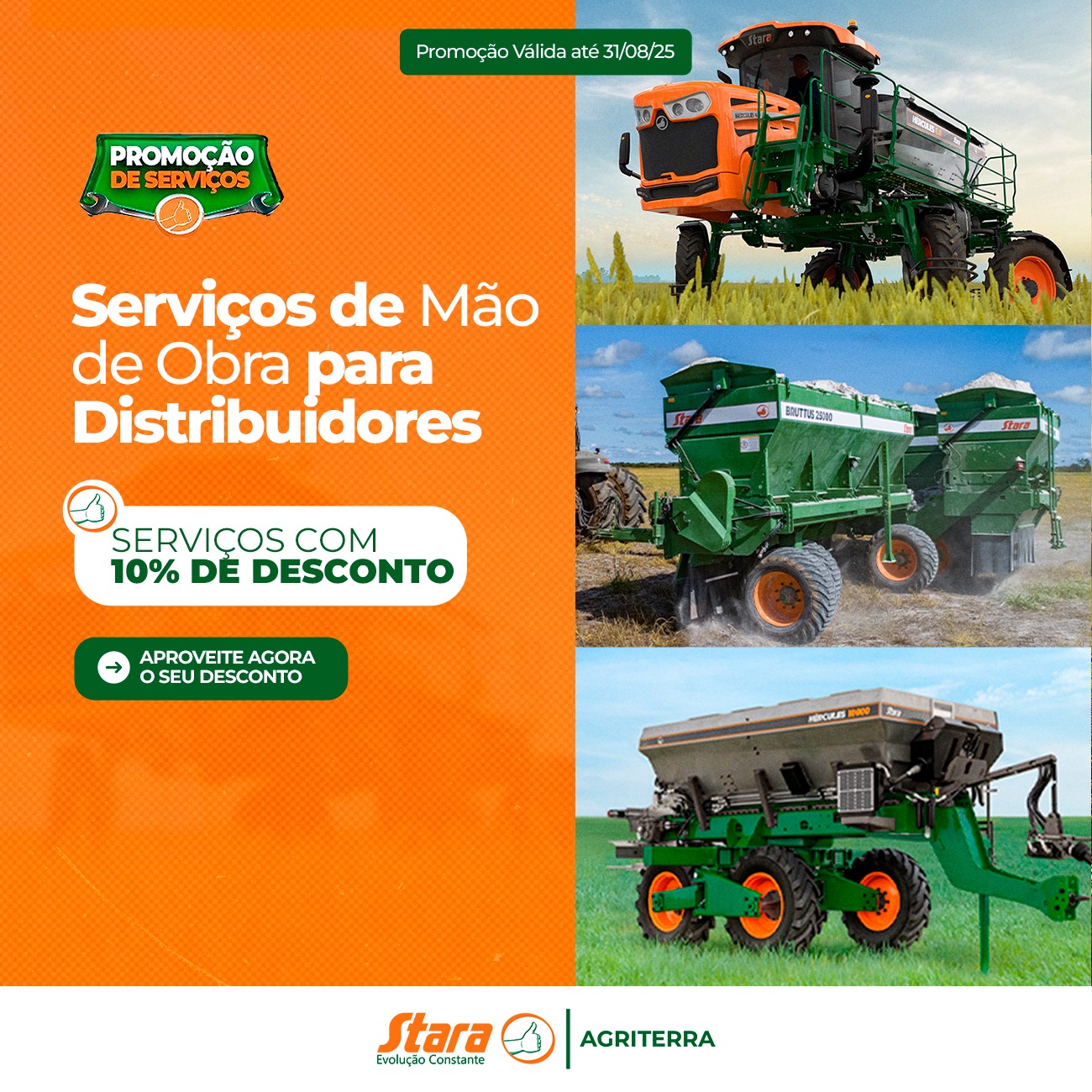Produtor, agosto chegou com condições especiais no setor de Pós-venda da Agriterra!