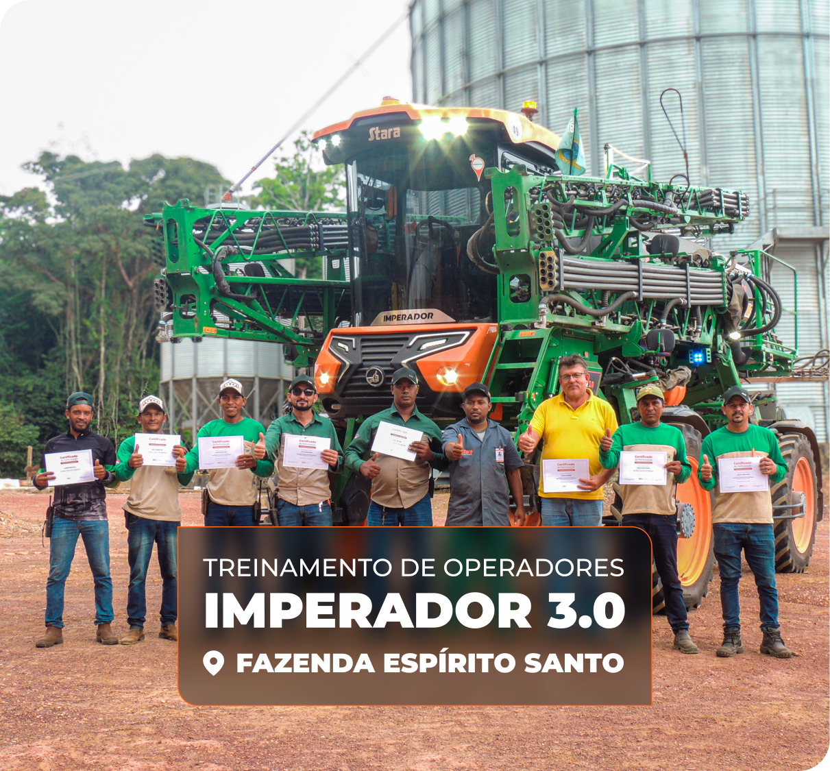 Treinamento de operadores do Imperador 3.0 capacita equipe da Agro Sierra para operações de pulverização e distribuição