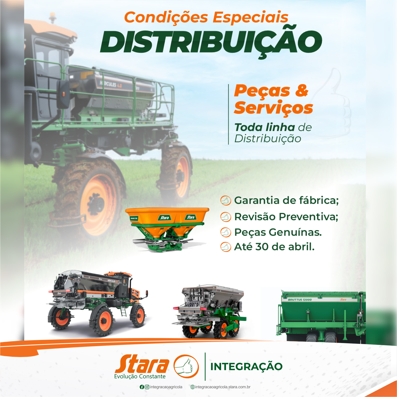 Aproveite 10% de desconto em toda a linha de distribuição Stara em peças e serviços