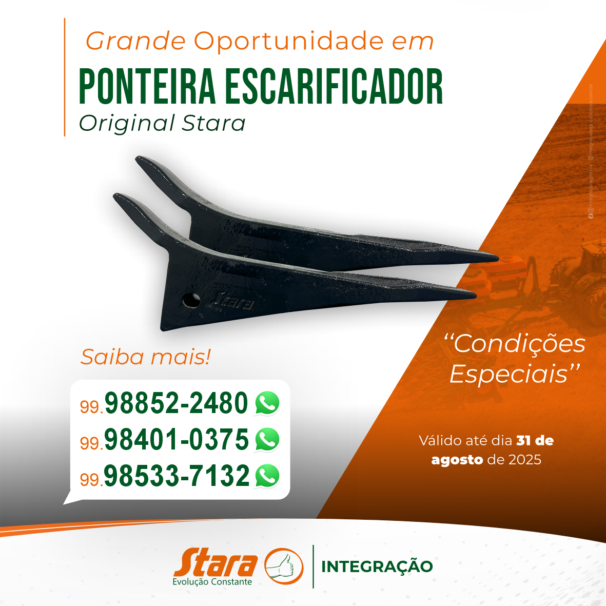 Grande oportunidade em Ponteiras Escarificador