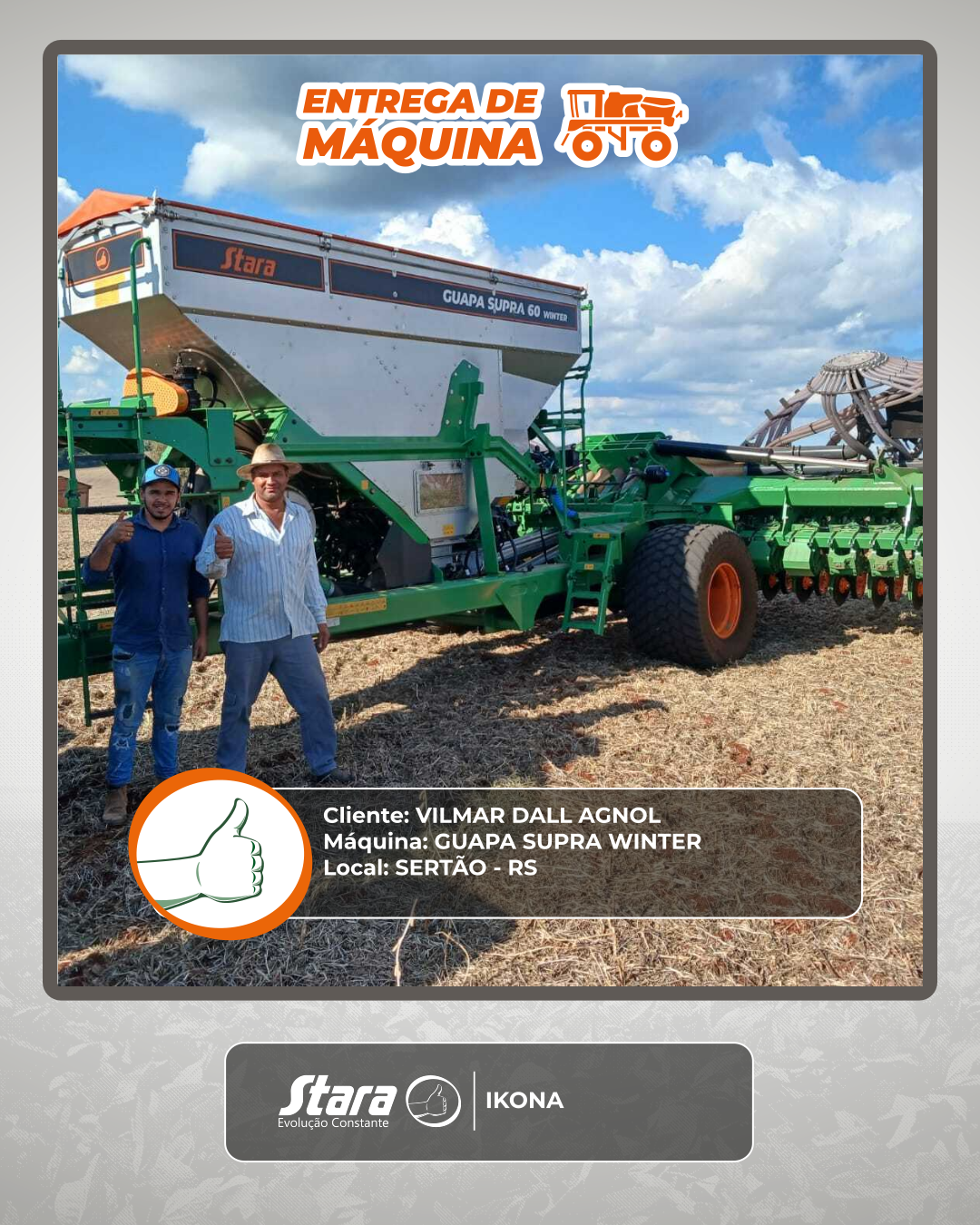 ENTREGA DE GUAPA SUPRA WINTER  – SERTÃO - RS