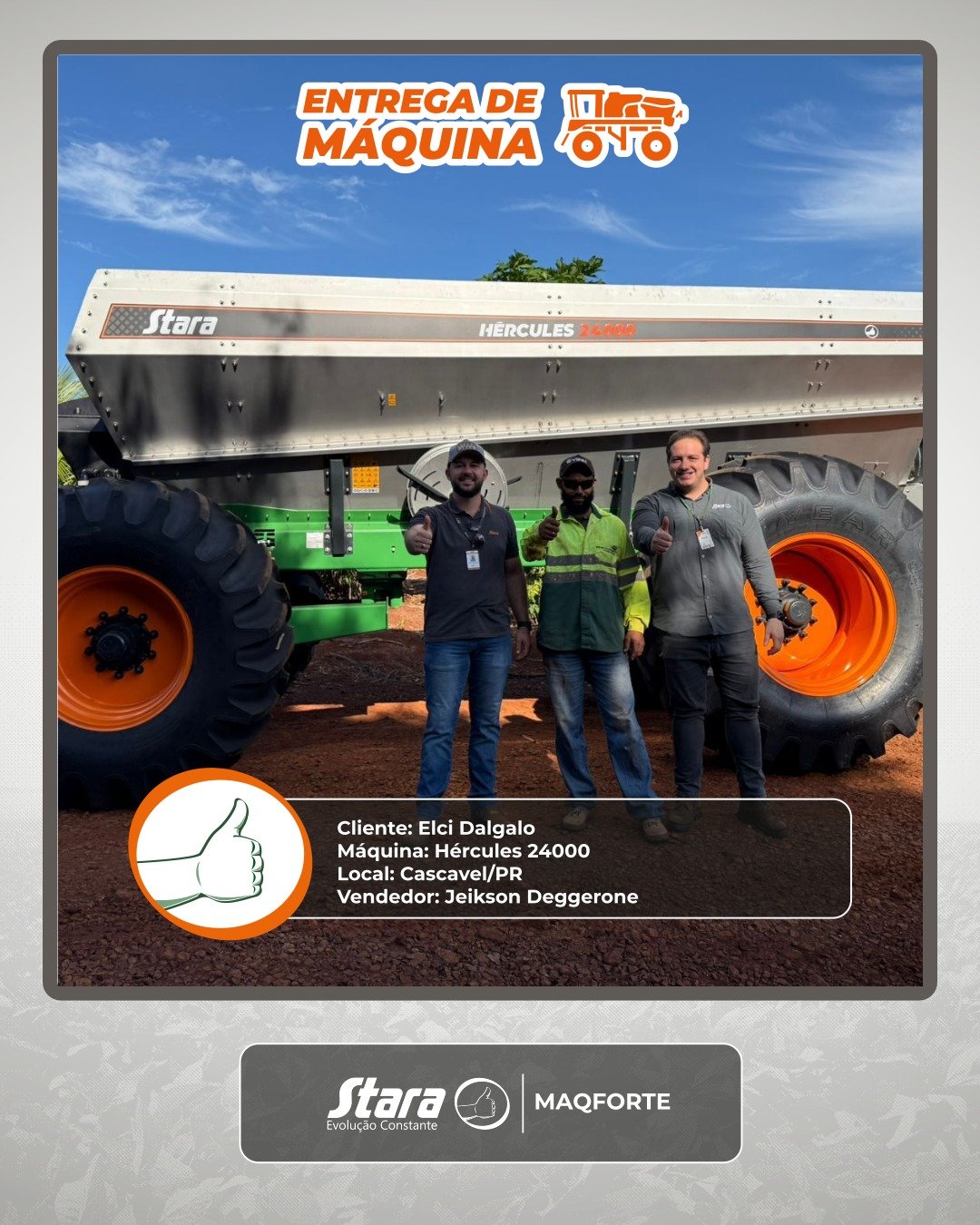 MAQFORTE REALIZOU A ENTREGA DE UM HÉRCULES 24000
