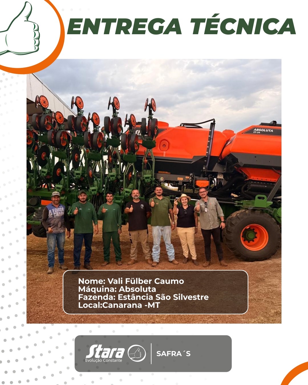Mais uma Absoluta pronta para levar tecnologia, precisão e alto desempenho para o campo. 🌱🧡💚