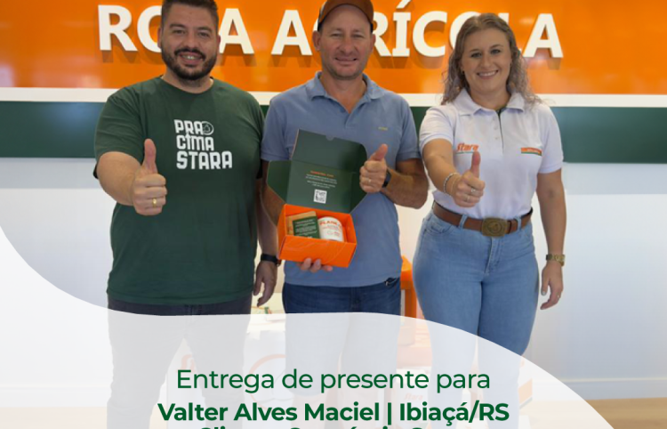 STARA CONSÓRCIOS 8 ANOS: ENTREGA DE PRESENTE PARA O CLIENTE DE CONSÓRCIO VALTER MACIEL