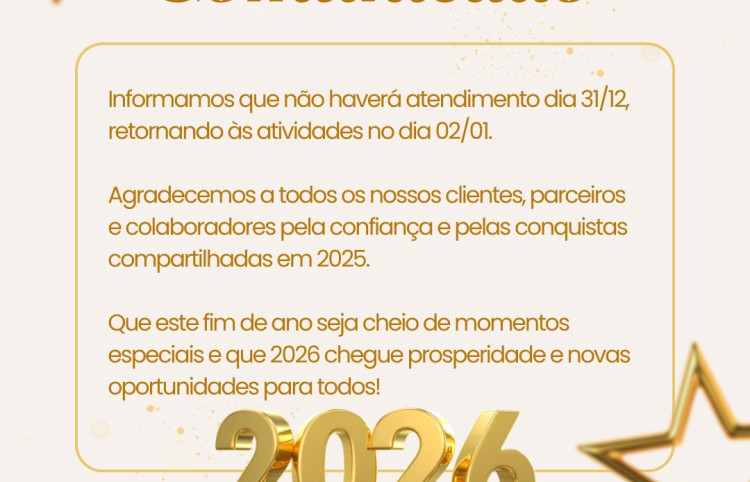 Comunicado de Recesso de Ano Novo
