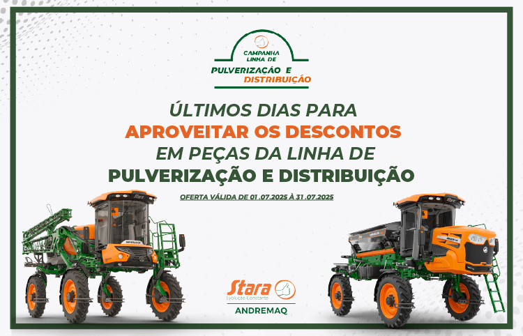 Últimos dias de descontos em peças de pulverização e distribuição