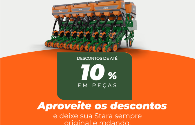10% DE DESCONTO NAS PEÇAS DE PLANTIO
