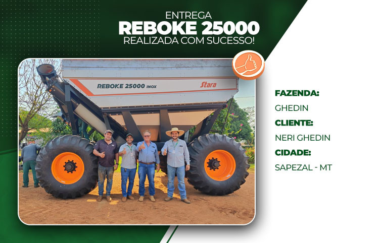Entrega Reboke 25000 realizada com sucesso!