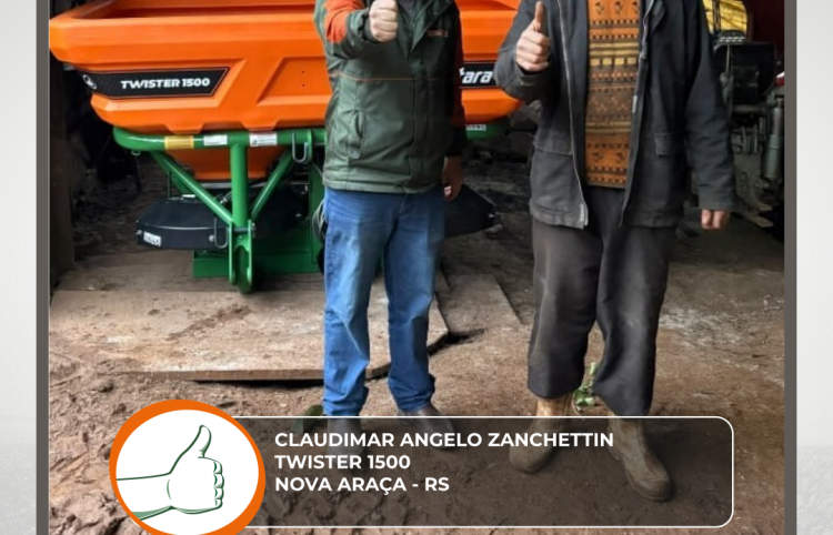 ENTREGA DISTRIBUIDOR TWISTER 1500 - NOVA ARAÇA - RS