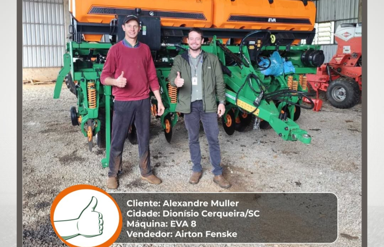 Plantadeira EVA 8 com Topper é entregue em Dionísio Cerqueira/SC