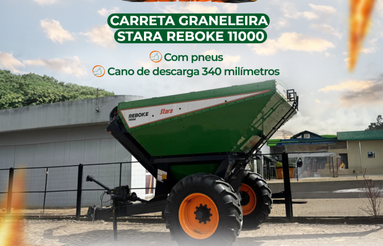OFERTA RELÂMPAGO - CARRETA GRANELEIRA STARA REBOKE 11000 COM PNEUS