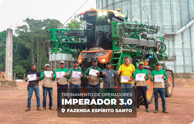 Treinamento de operadores do Imperador 3.0 capacita equipe da Agro Sierra para operações de pulverização e distribuição