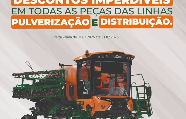 LINHA PULVERIZAÇÃO E DISTRIBUIÇÃO COM 15% DE DESCONTO NA ROTA AGRÍCOLA