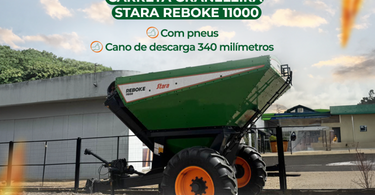 OFERTA RELÂMPAGO - CARRETA GRANELEIRA STARA REBOKE 11000 COM PNEUS