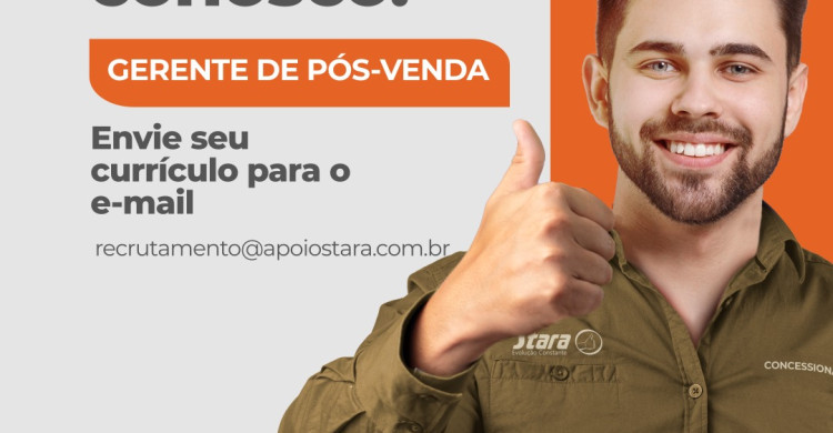 VAGA PARA GERENTE DE PÓS-VENDA – IBIRUBÁ 👍😃