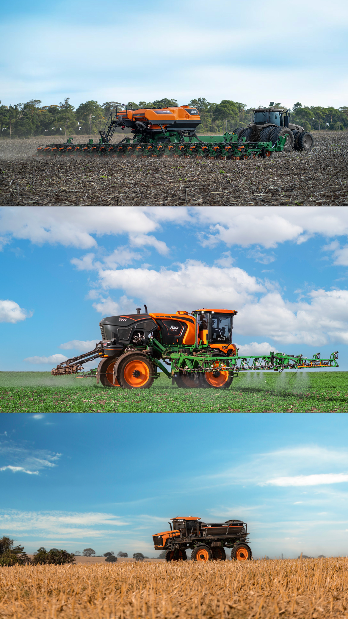 Plantadeira Absoluta, distribuidor Hércules 9.0 e pulverizador EcoSpray Stara