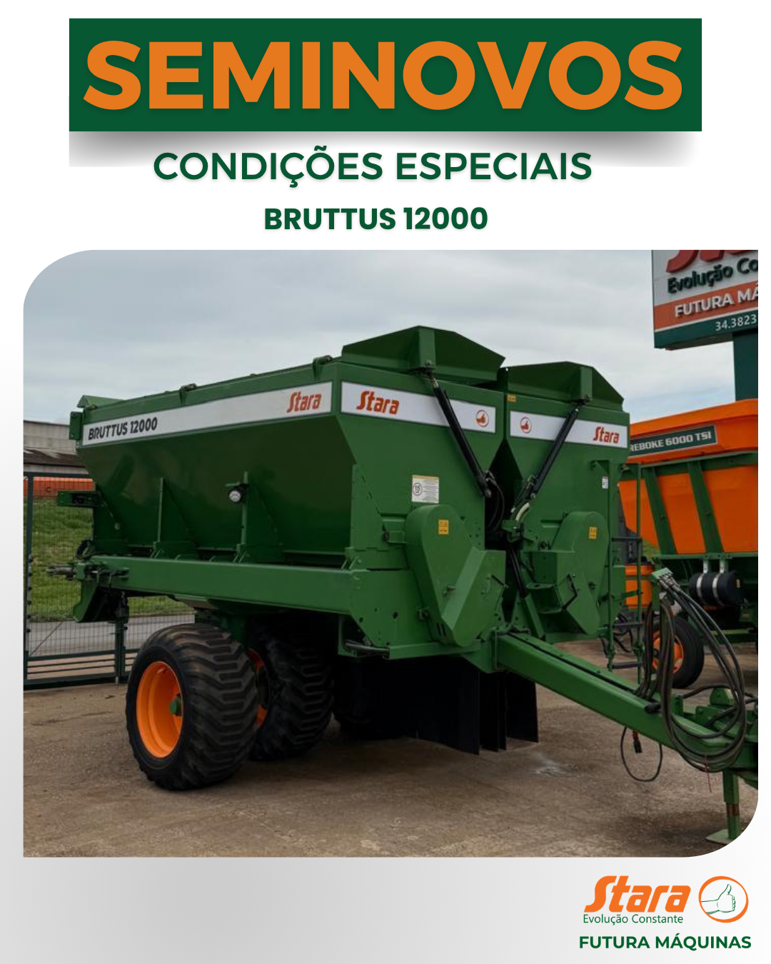 DISTRIBUIDOR DE ARRASTO MODELO BRUTTUS 12000, ANO 2022