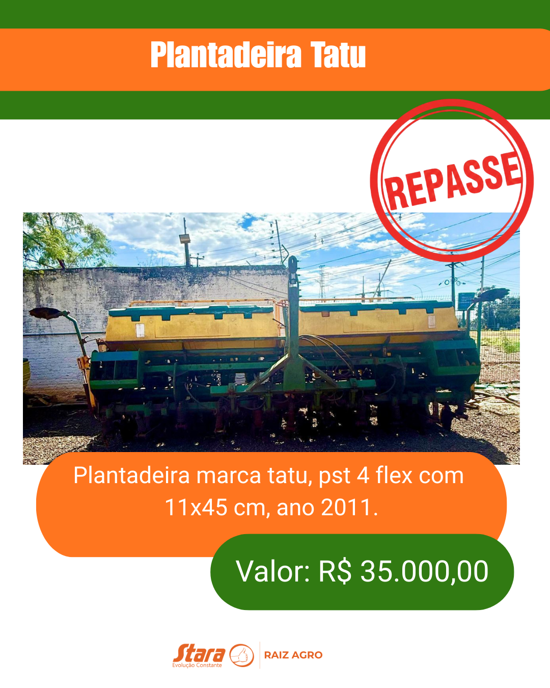 Plantadeira marca tatu