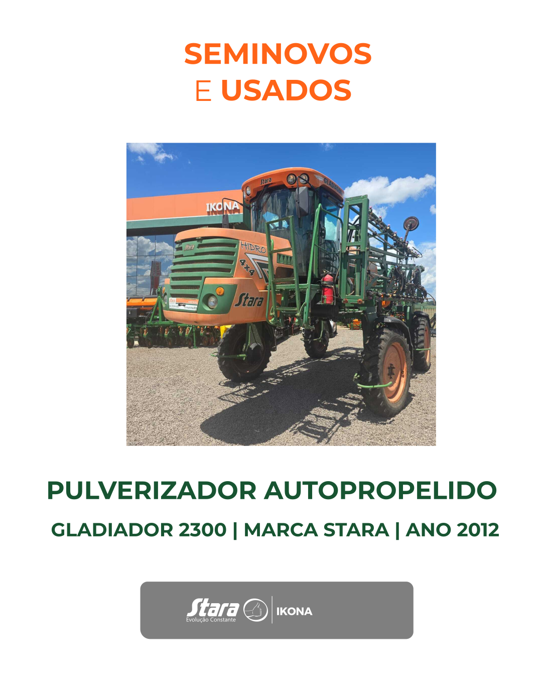 PULVERIZADOR AUTOPROPELIDO MODELO GLADIADOR 2300