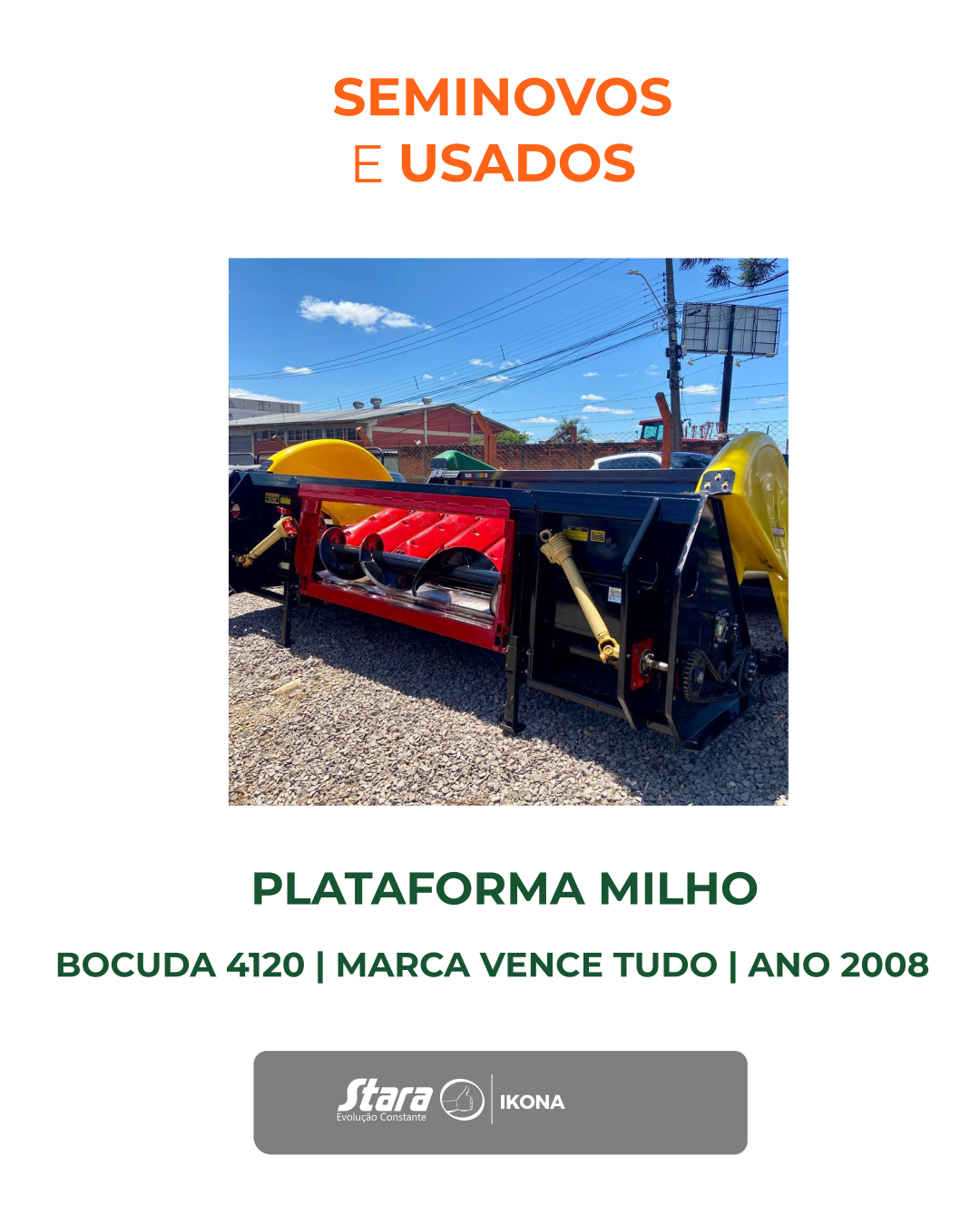 PLATAFORMA PARA COLHEITA DE MILHO MODELO BOCUDA 4120