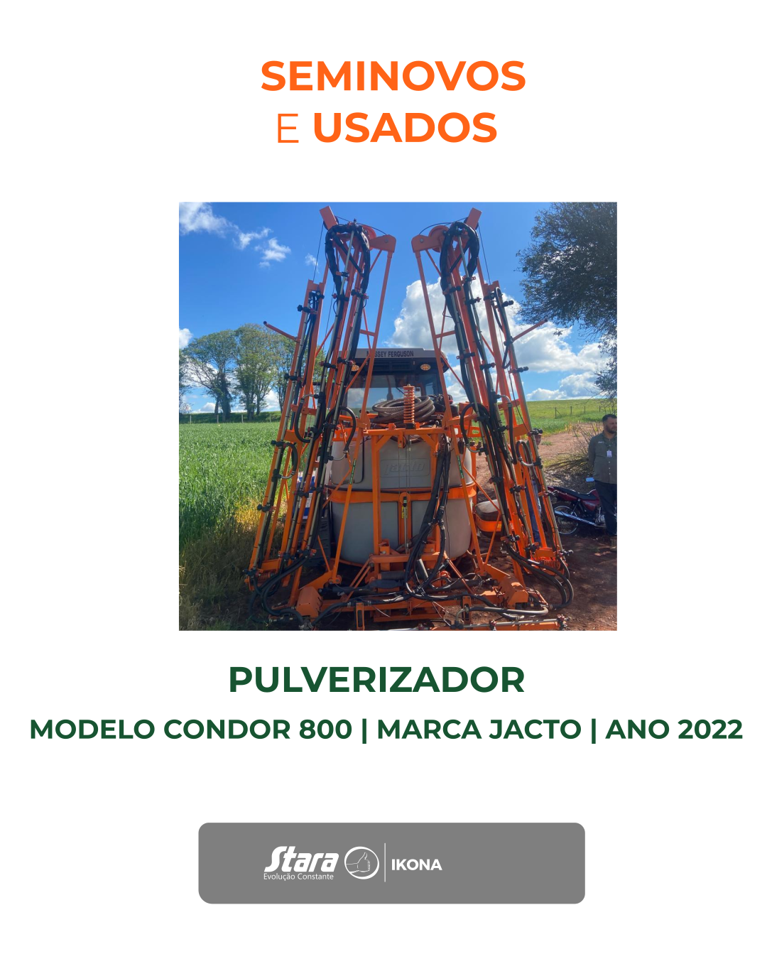 PULVERIZADOR AGRICOLA DE BARRAS MODELO CONDOR 800