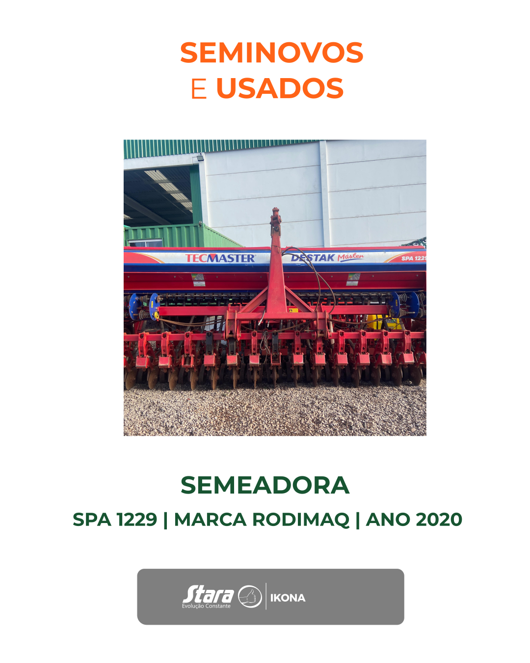 SEMEADORA ADUBADORA DE ARRASTO MODELO SPA1229