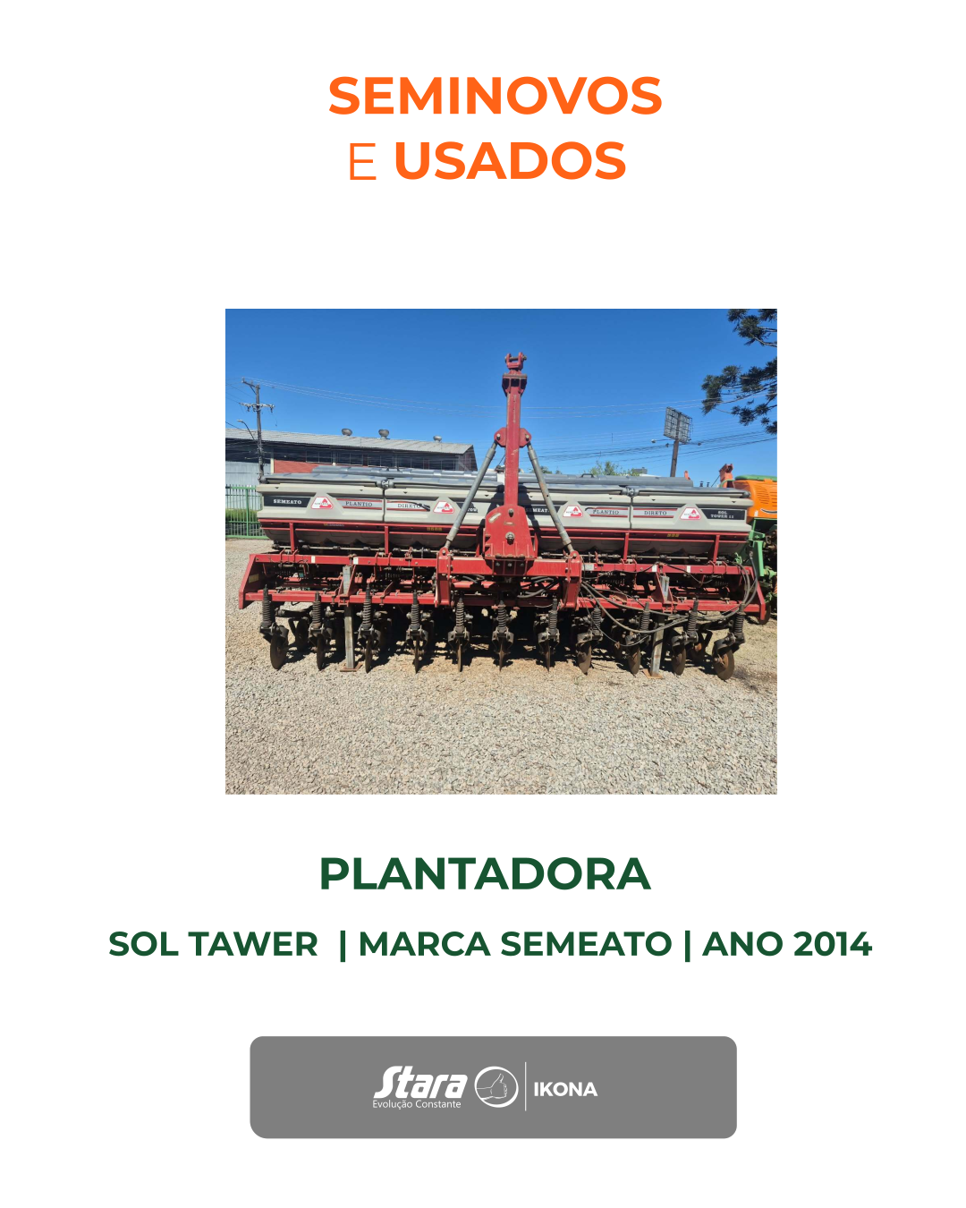 PLANTADORA ADUBADORA DE ARRASTO MODELO SOL TAWER 11LX45CM